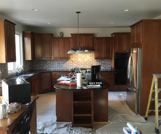 Kitchen Cabinet Painting Before